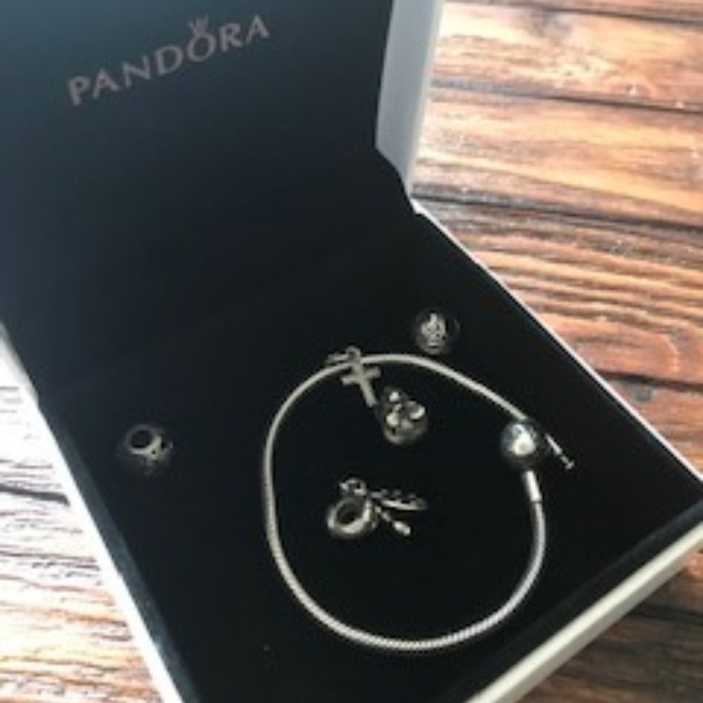 Pandora bracelet with assorted charms